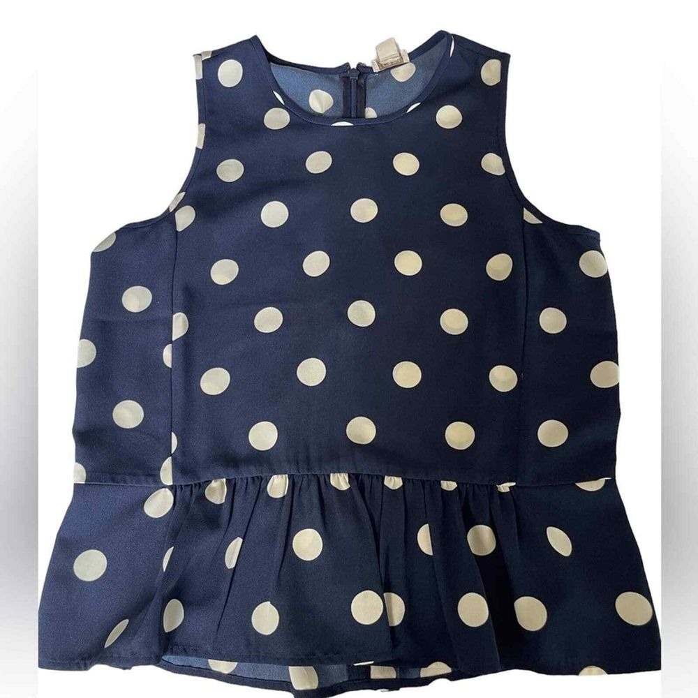 J.‎ Crew Factory - Peplum Top - Navy/Cream - Size S